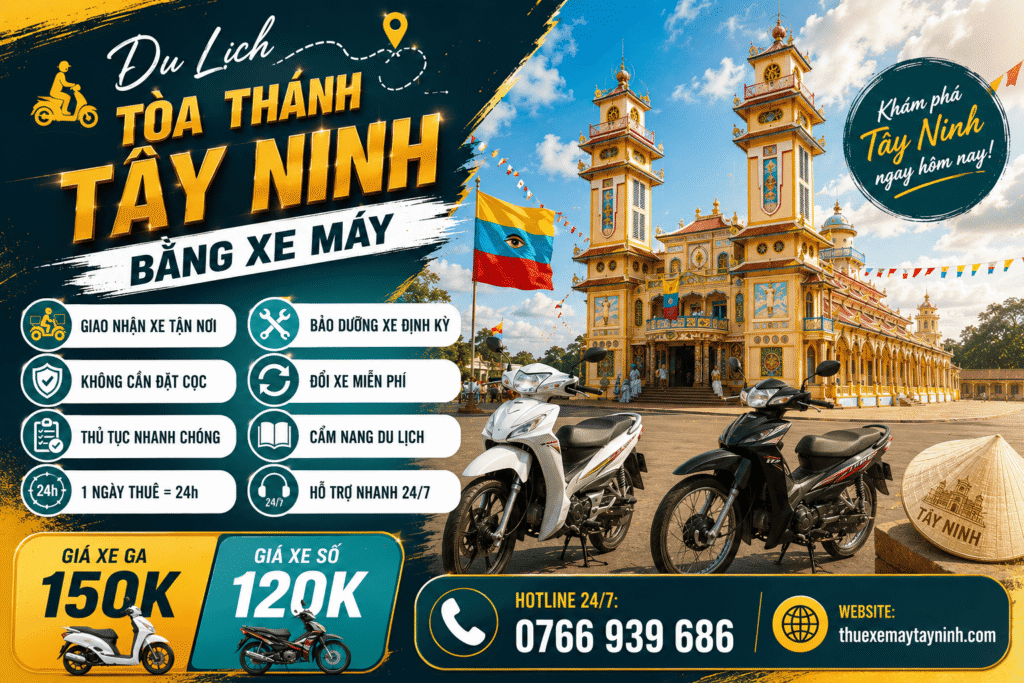 Du Lịch TÒA THÁNH TÂY NINH Bằng Xe Máy Ngắm Chiều Tà 2 Du Lịch TÒA THÁNH TÂY NINH Bằng Xe Máy