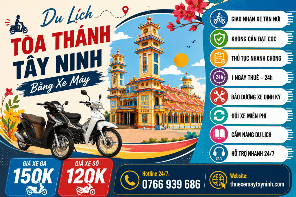 Du Lịch TÒA THÁNH TÂY NINH Bằng Xe Máy Ngắm Chiều Tà 3 Du Lịch TÒA THÁNH TÂY NINH Bằng Xe Máy