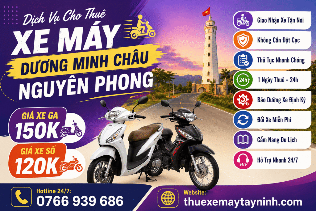 THUÊ XE MÁY DƯƠNG MINH CHÂU