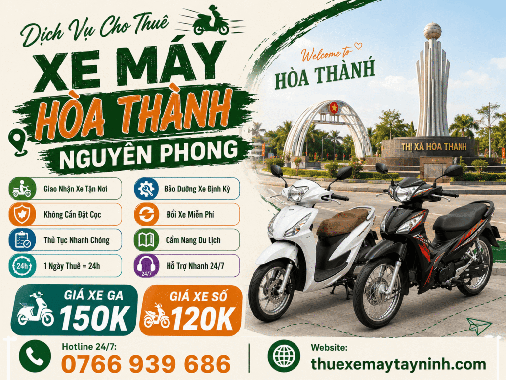 THUÊ XE MÁY HÒA THÀNH Lựa Chọn Nhanh Mọi Hành Trình 1 THUÊ XE MÁY HÒA THÀNH