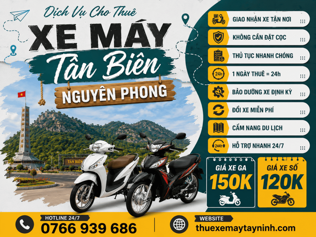 THUÊ XE MÁY TÂN BIÊN