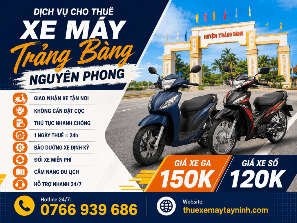 THUÊ XE MÁY TRẢNG BÀNG